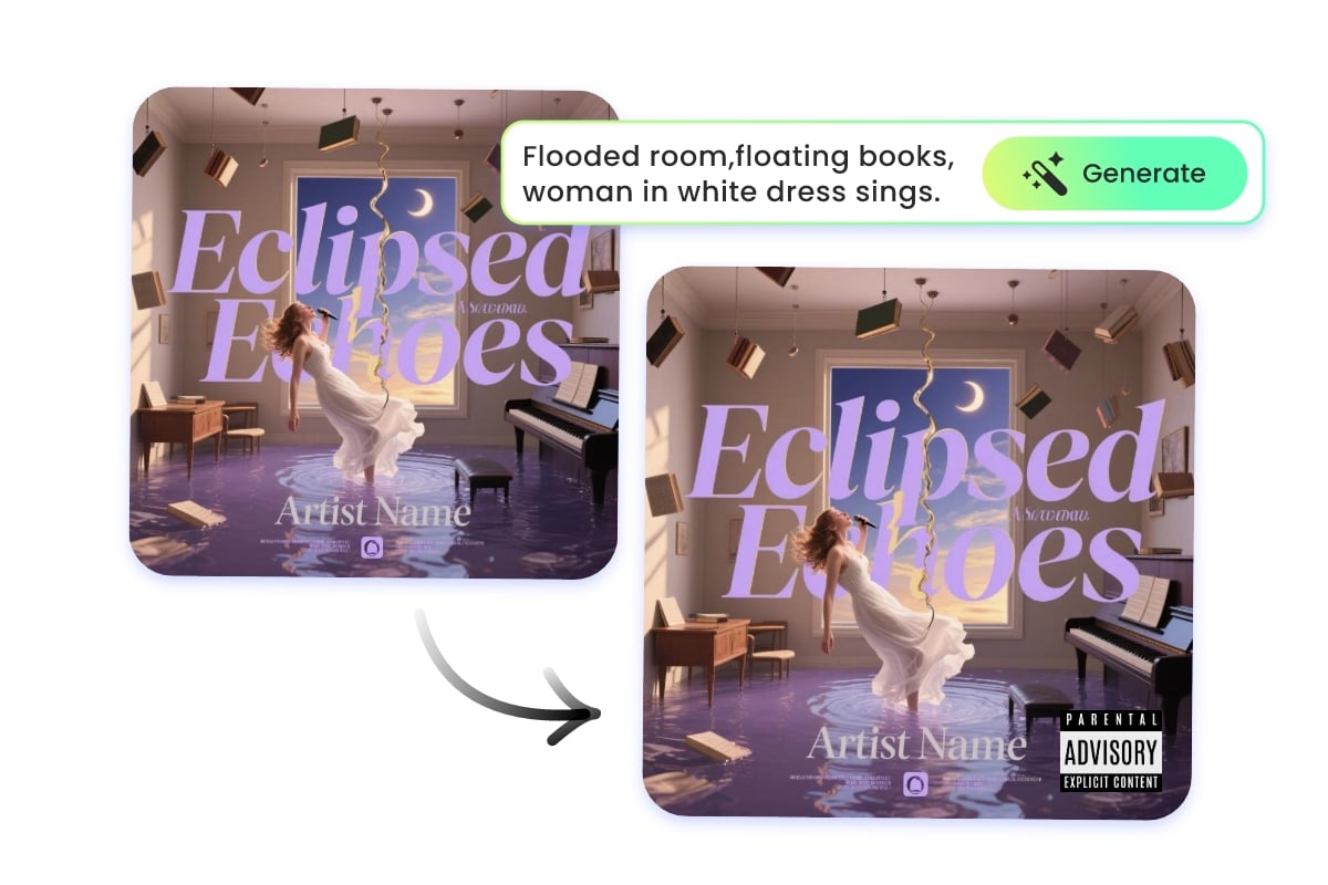 Use fotor ai to create an exclusive material for parental advisory album art