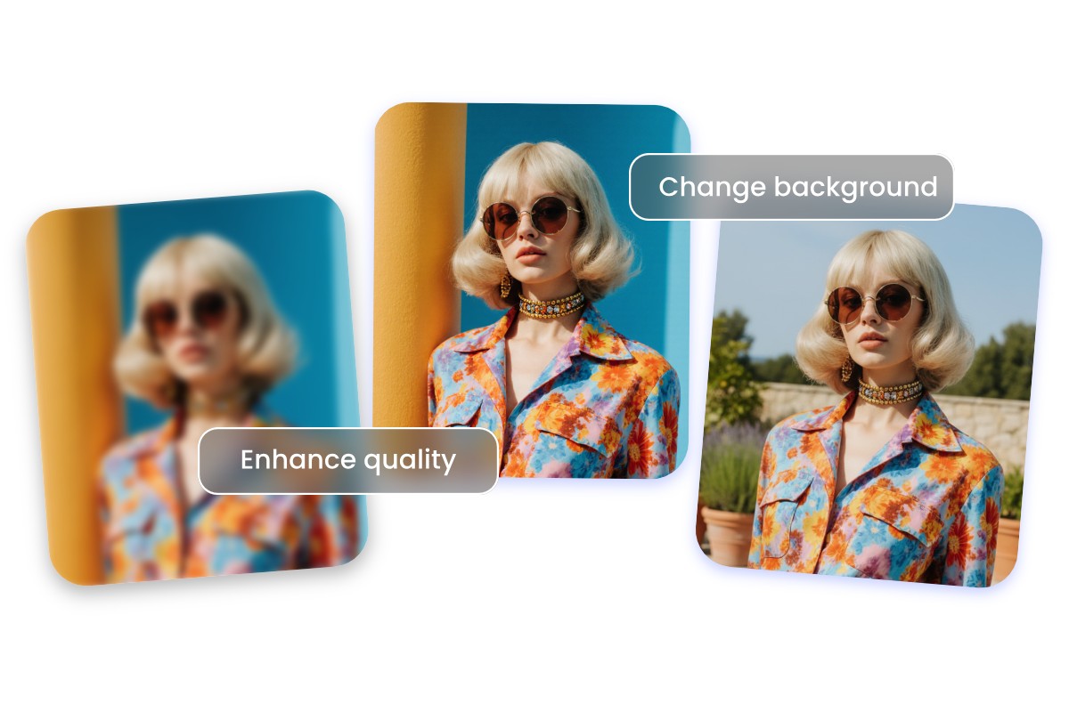 Use fotor ai to enhance photo quality and change its background