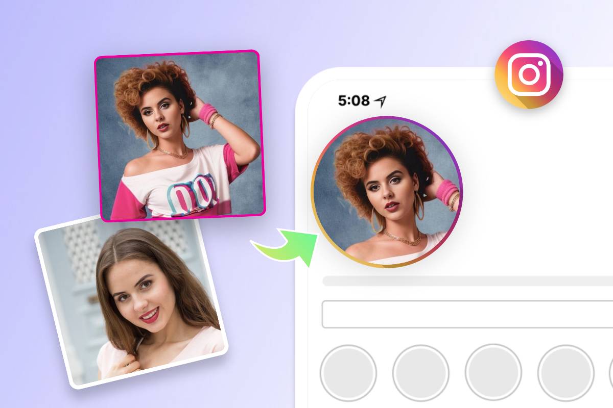 Use fotor ai yearbook filter to make a 90s retro yearbook photo and set as instagram avatar