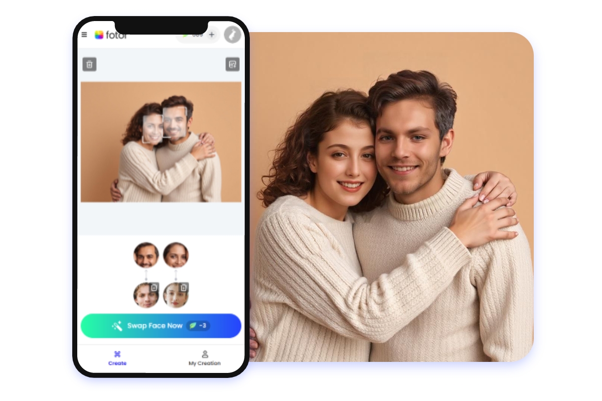 Mutiple Face Swap App von Fotor