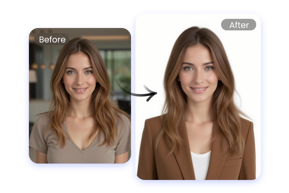 Use fotor formal photo maker to change into formal attire with ai