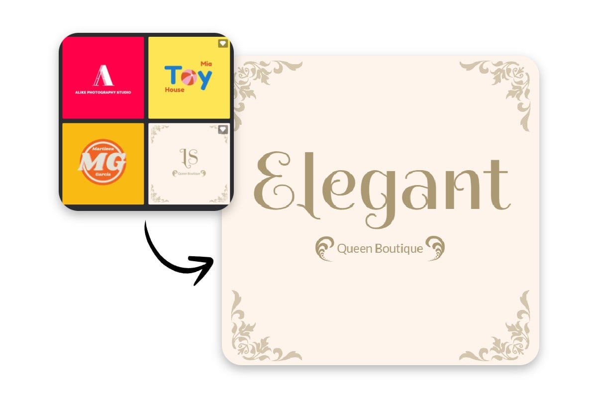 Use fotor preset template to design monogram