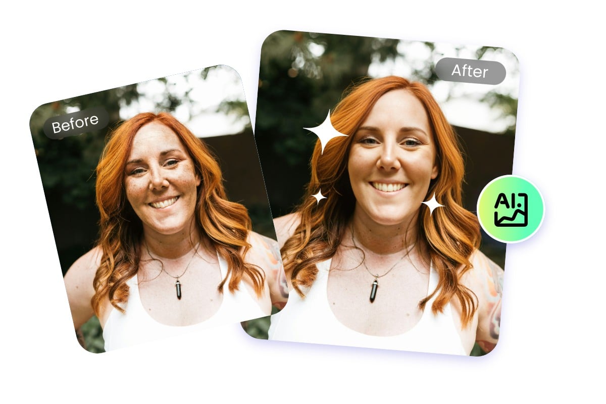 Use fotor to soothe face of a lady with spots in a picture