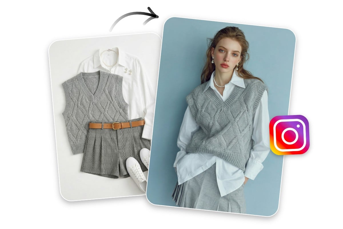 Use fotors ai clothes changer to generate ootd outfit of the day photos for instagram
