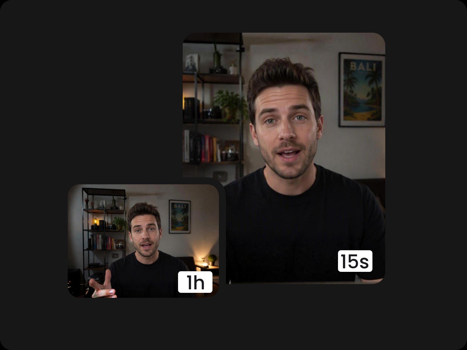 Use fotors long video to shorts converter to turn an one hour video into 30 seconds