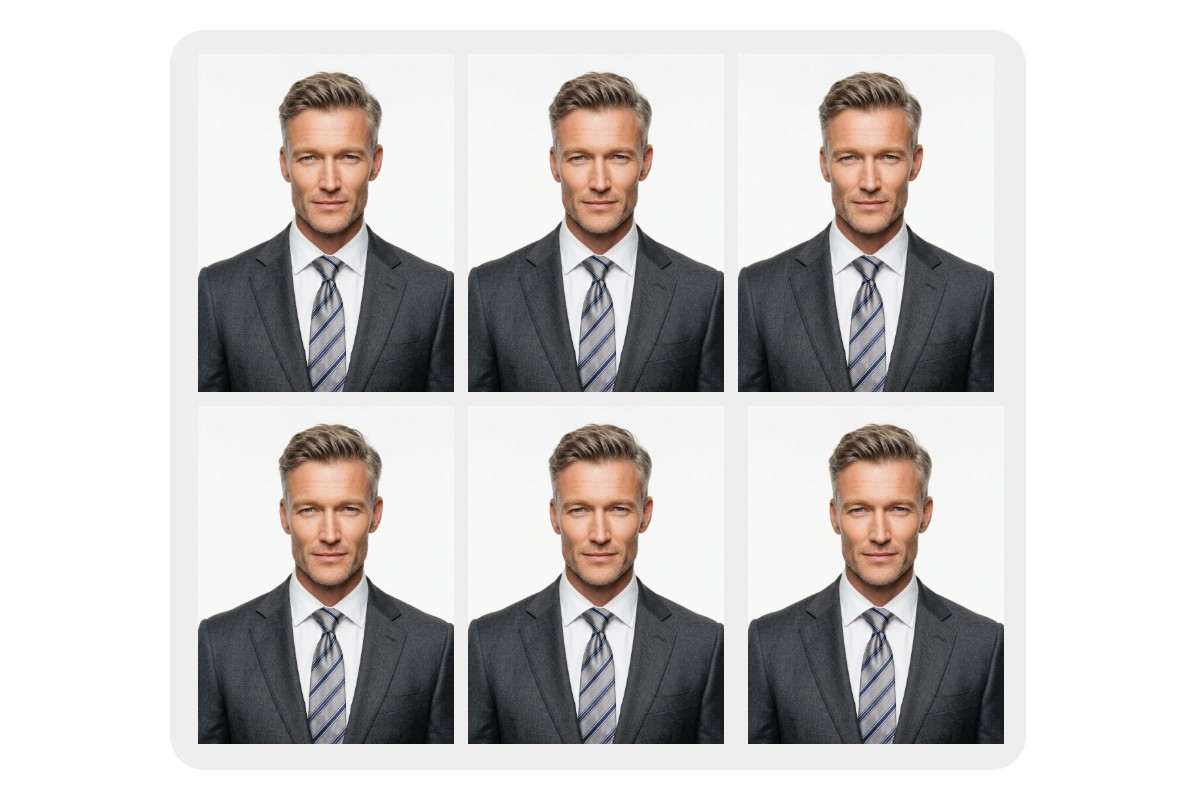 Use fotors photo combiner to lay out passport photos for printing