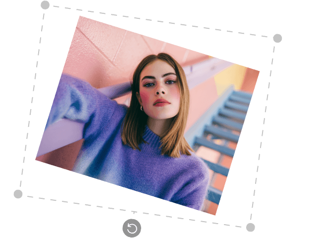 Use fotors photo straightener to fix the image of a woman