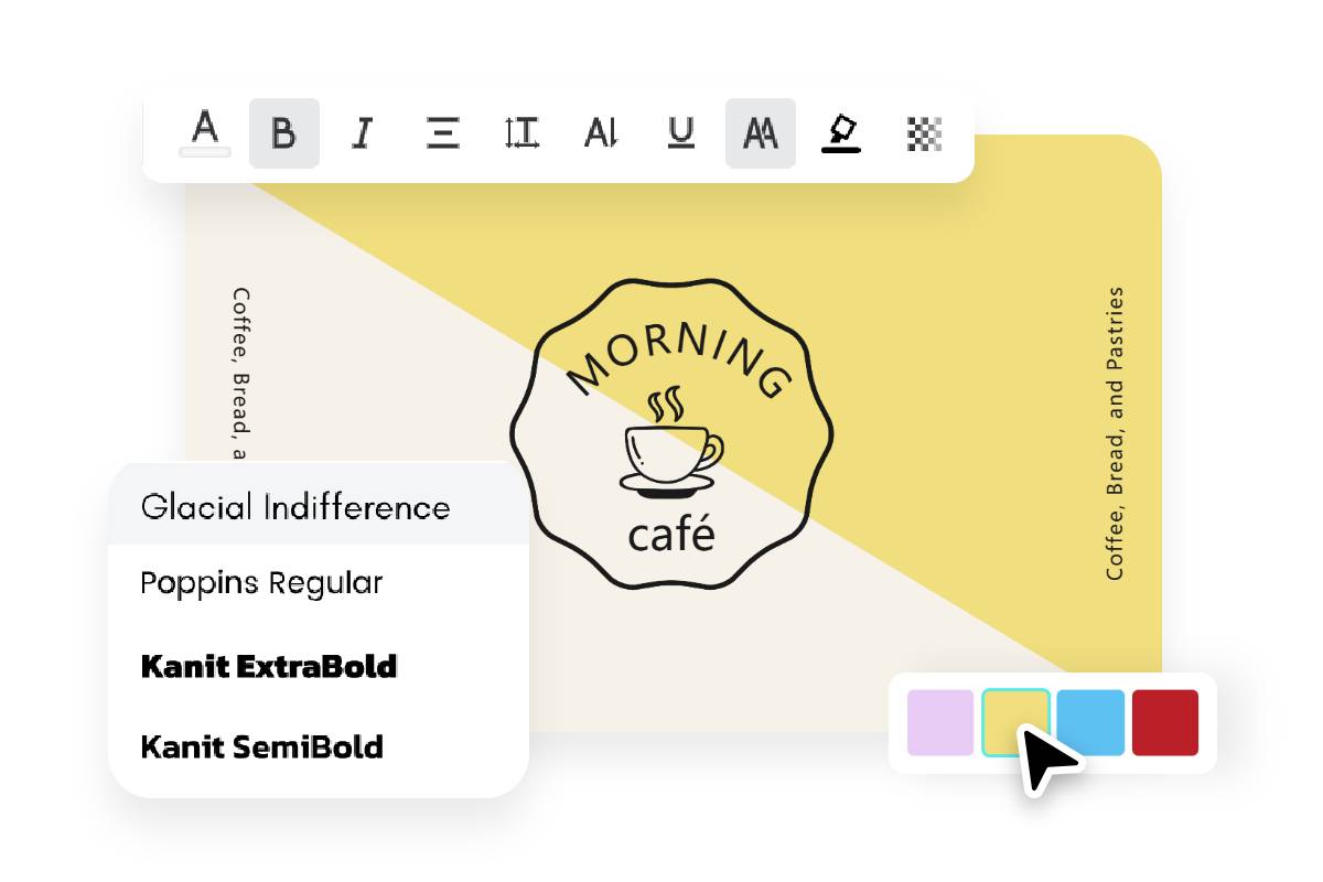 Use fotors design tool to manually create a business card mockup