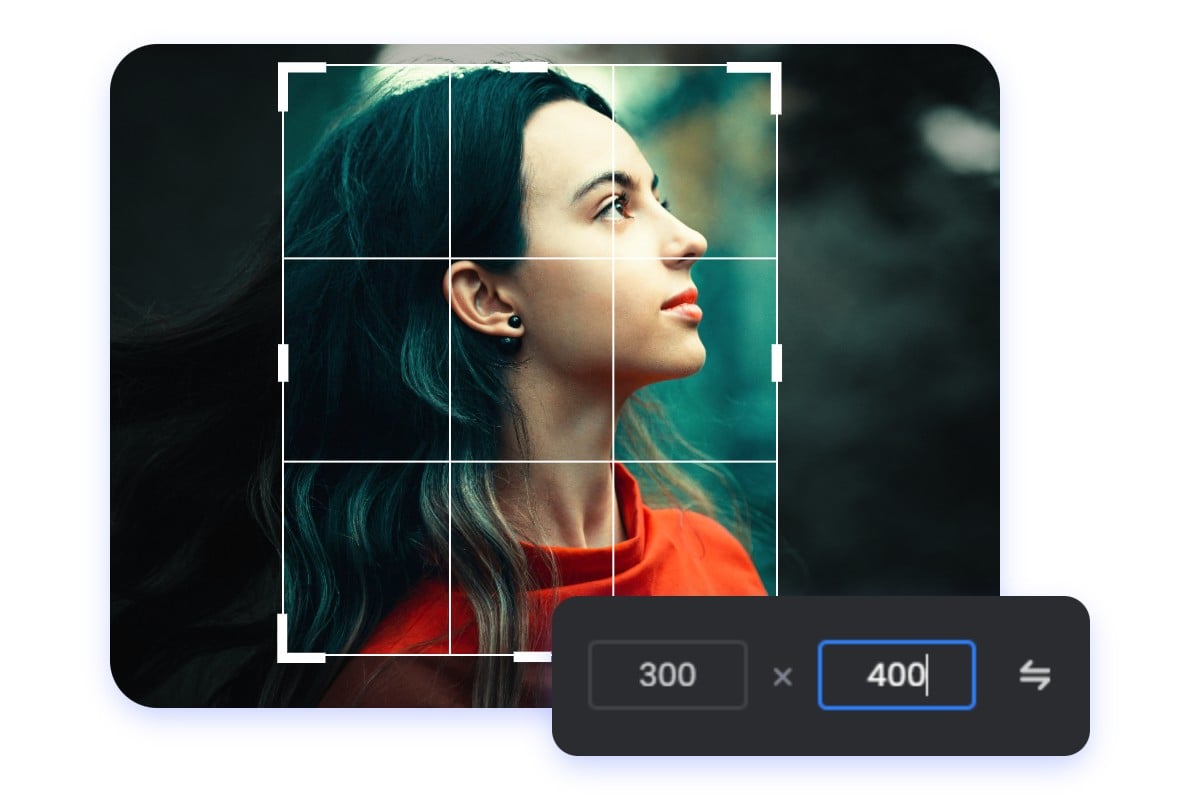 Use pixel to crop a picture of a girl with green hair