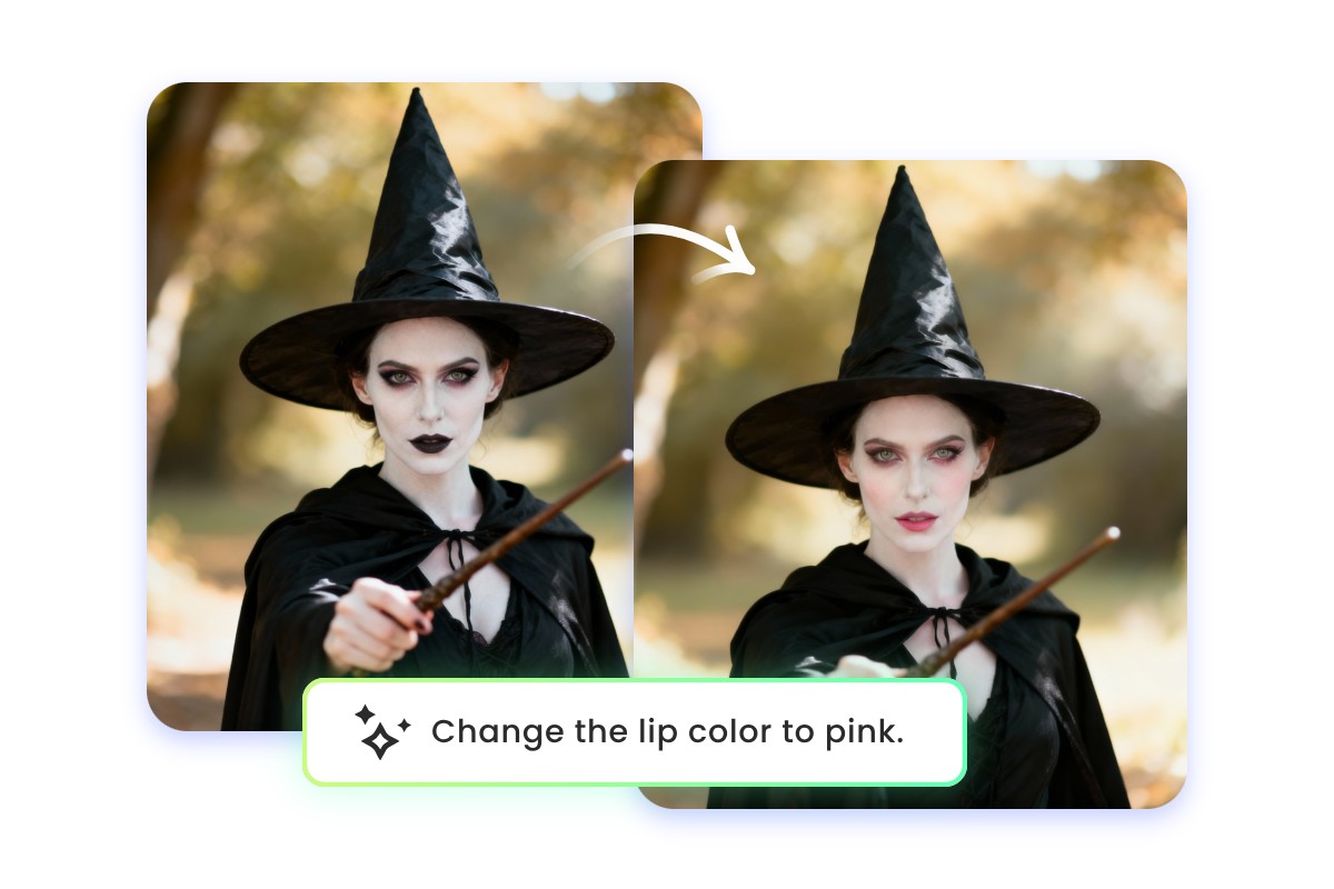 Utiliser une instruction pour modifier le maquillage sorcière