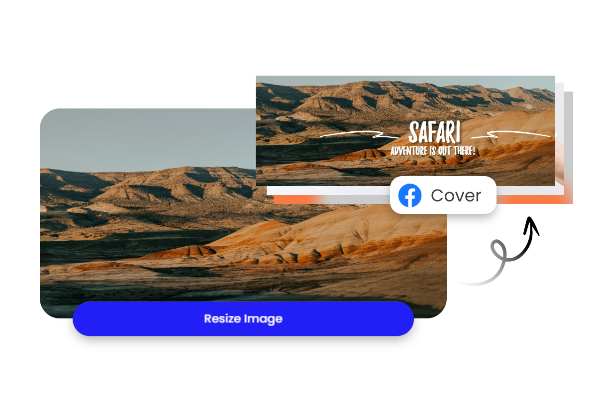 Utiliser l’outil de redimensionnement pour ajuster une image de paysage à la taille appropriée et l’appliquer à votre couverture Facebook