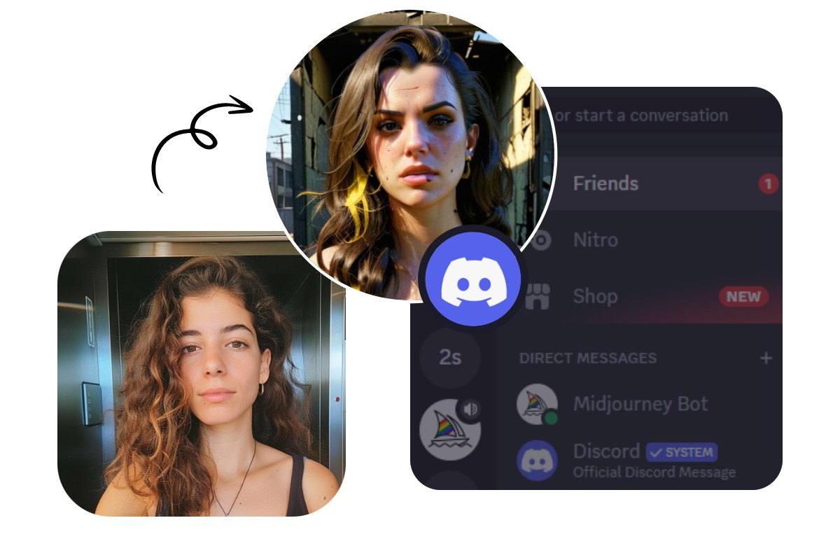 Use the female selfie with ai fallout filter as the discord avatar