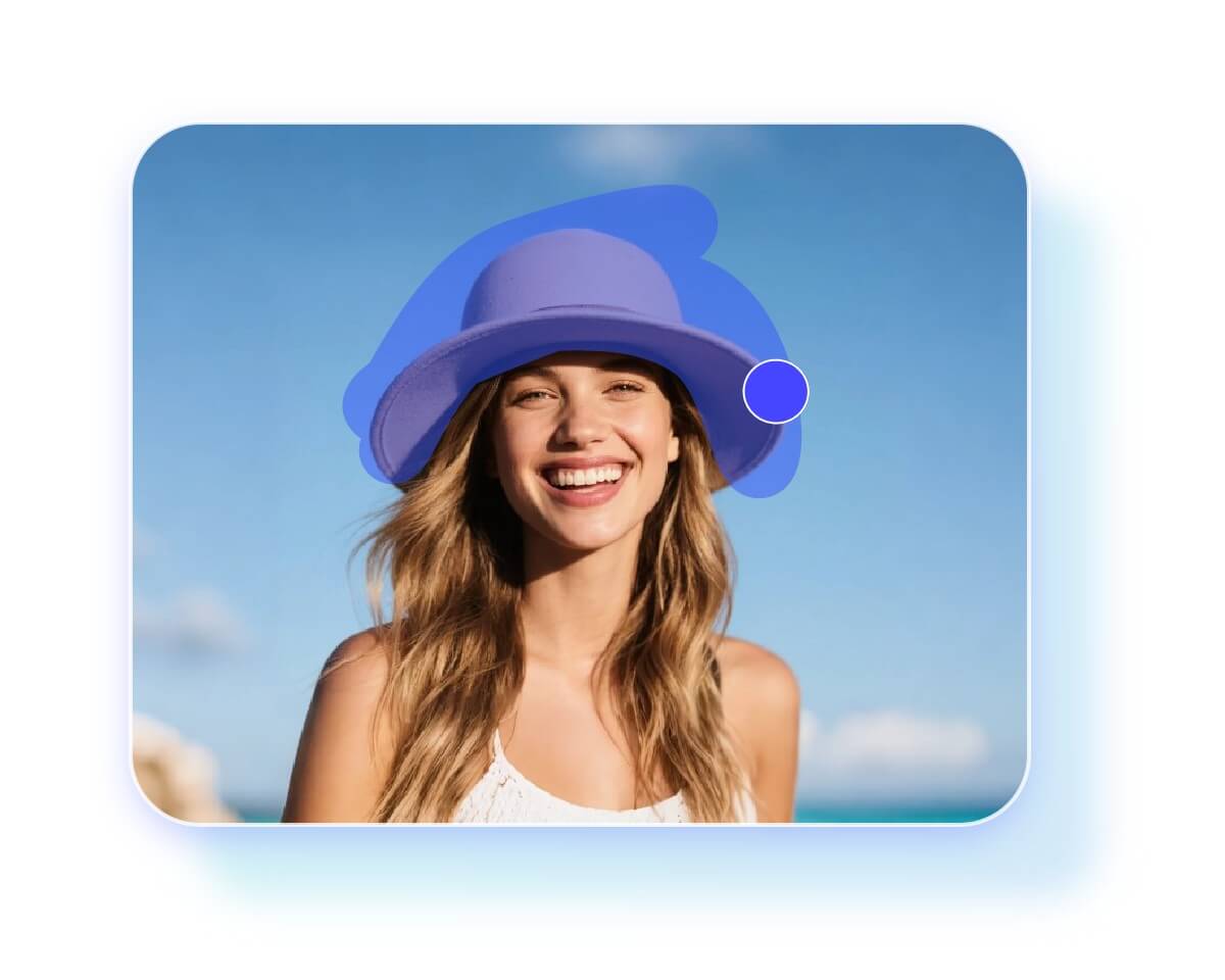 Use the magic brush or automatic smart selection tool to select the object you want to replace in the photo