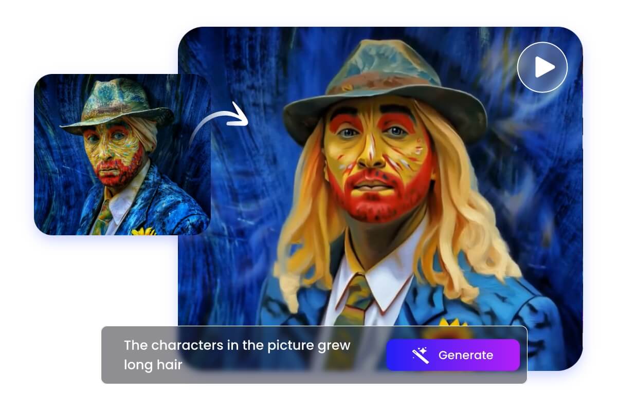 Using ai to grow hair in a video prank art piece showing long hair growth
