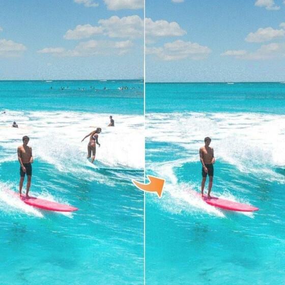 utiliser la gomme magique de Fotor pour supprimer une personne sur une photo gratuitement en ligne en un clic