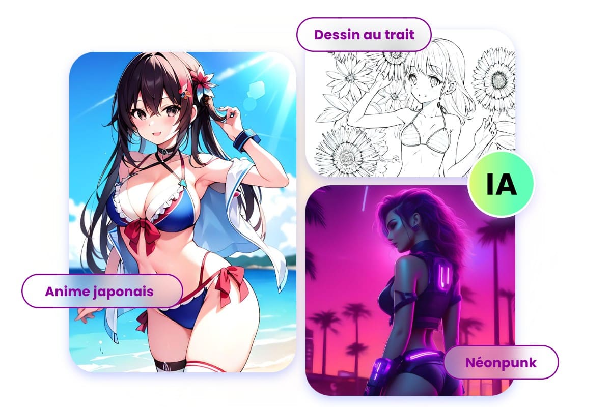 Utiliser le générateur de bikini IA de Fotor pour créer des filles en bikini IA de styles variés