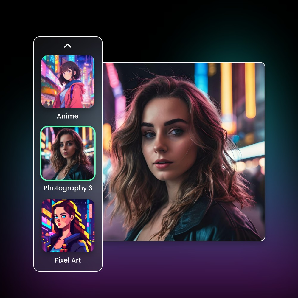 Vários estilos para geração de arte de IA