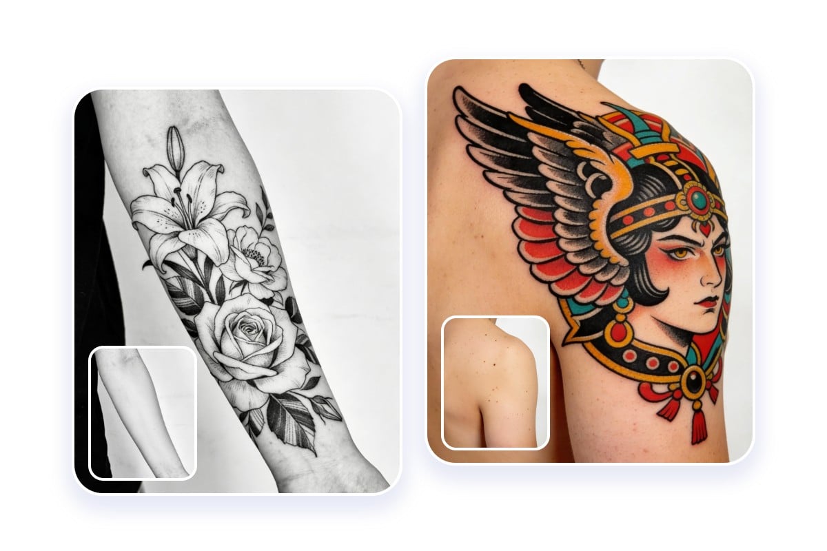 Virtual tattoo try on with ai simulator preview