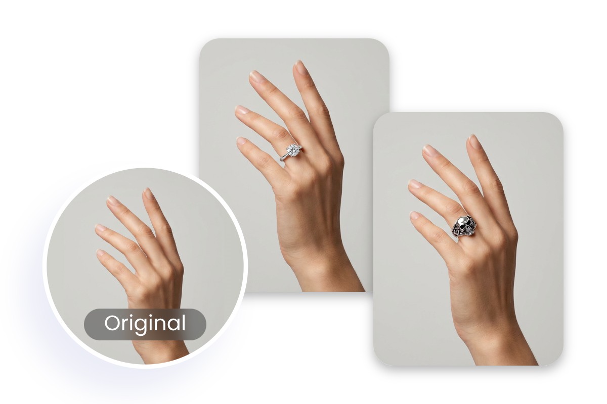 Virtually try on rings with ai