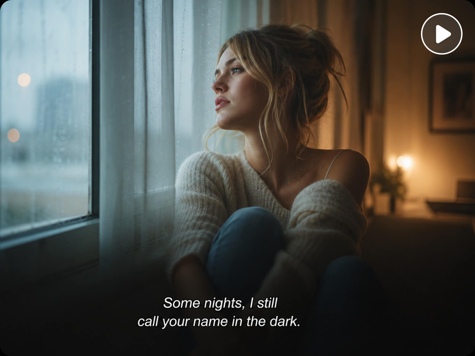 Visualize lyrics and concepts as a music video telling a sad story about a girl