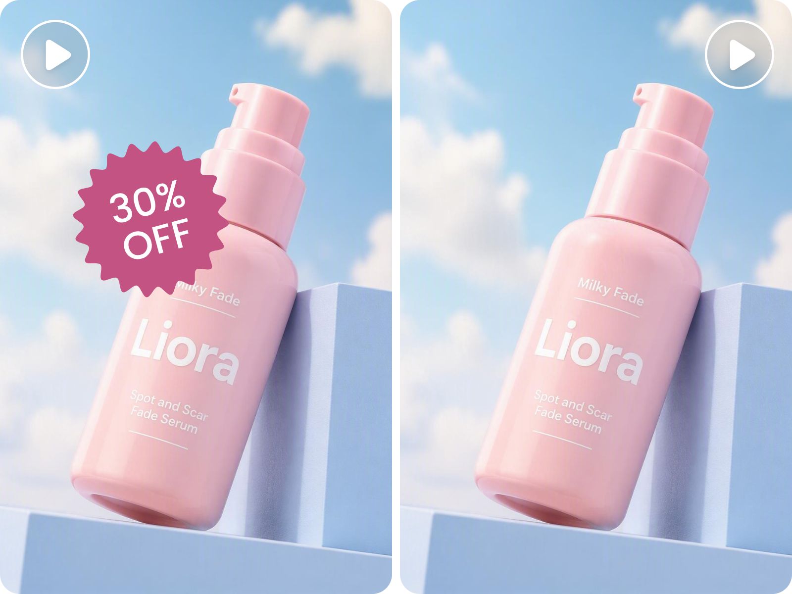 Vorher und nachher vergleich produkt sticker aus video entfernen