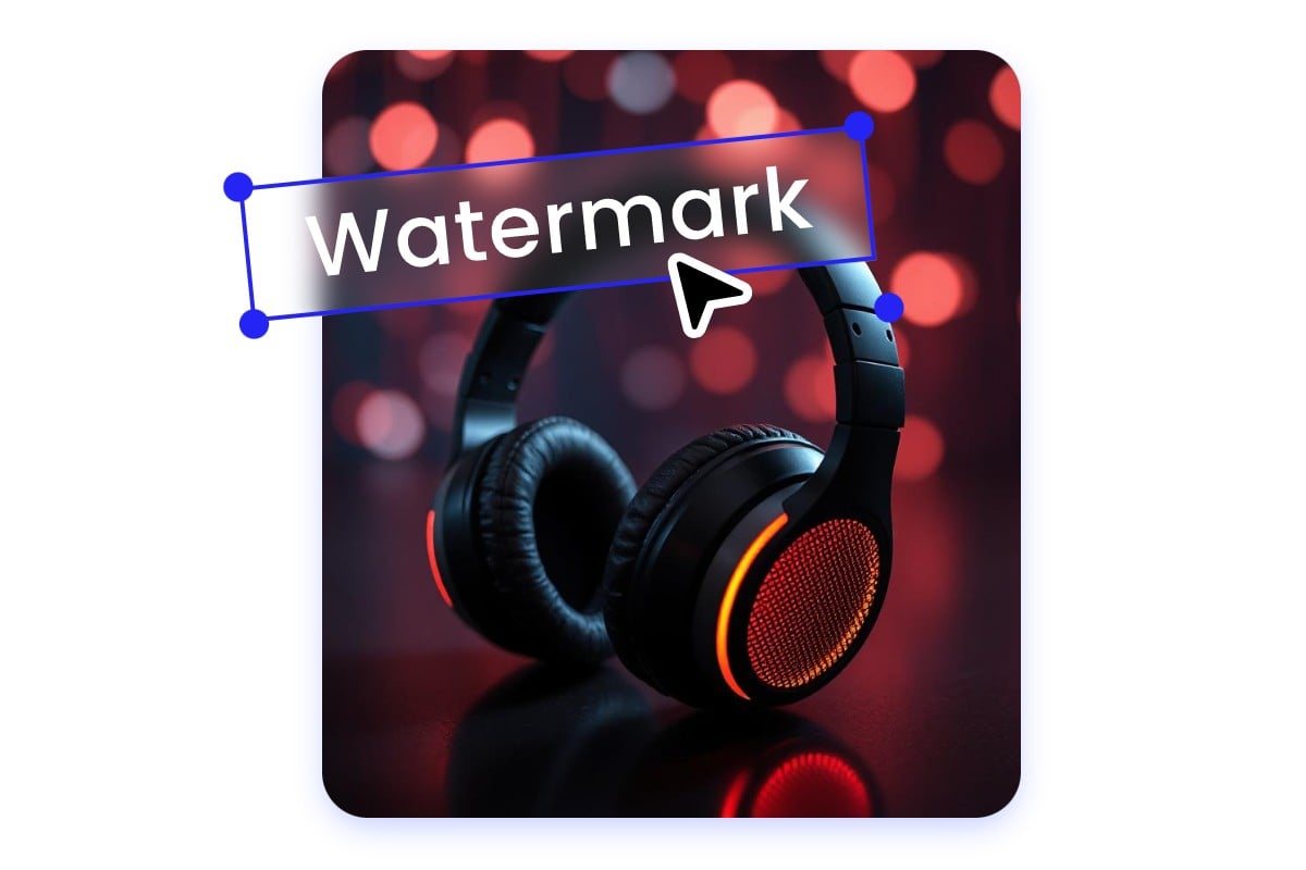 Watermark a photo of a earbud