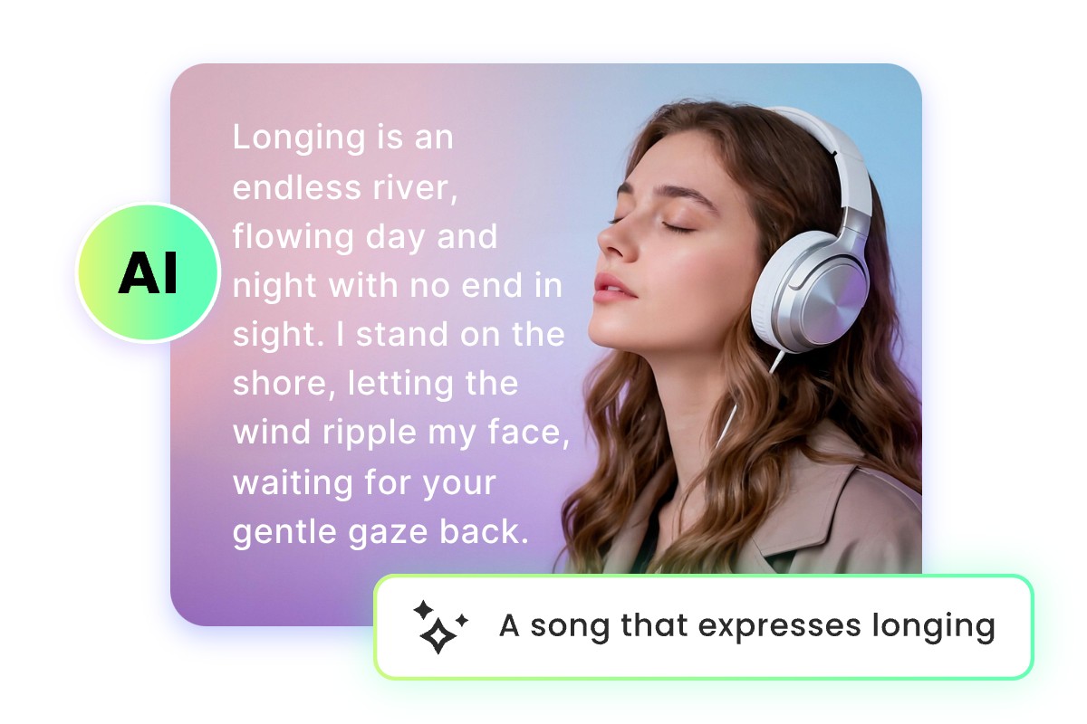 Write a song that expresses longing and love with fotor ai lyrics generator