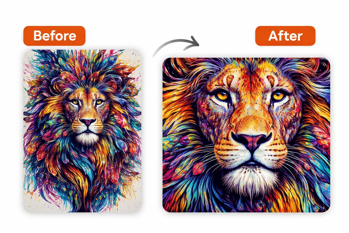 Zoom an art deisgn of a lion