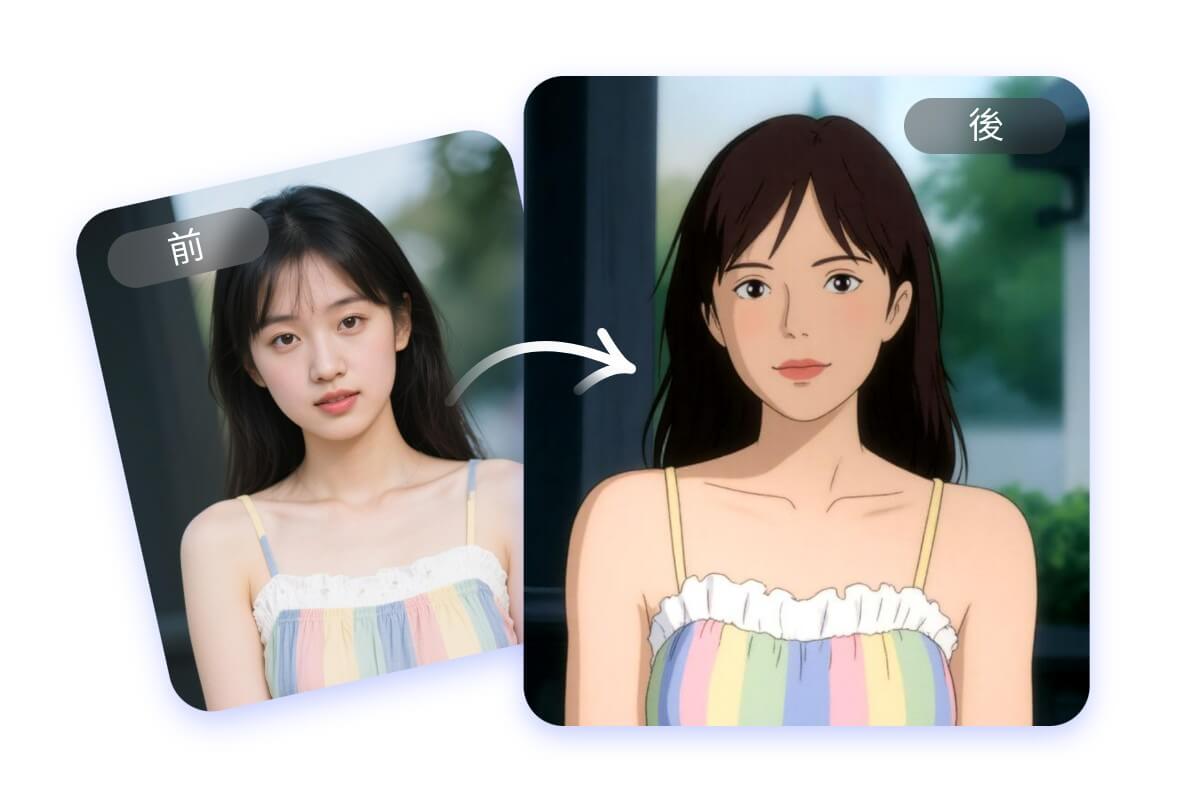 一鍵將一個漂亮女生的照片轉換成動漫風格