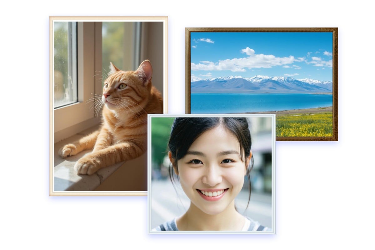 使用 Fotor為女孩貓咪和風景照添加邊框