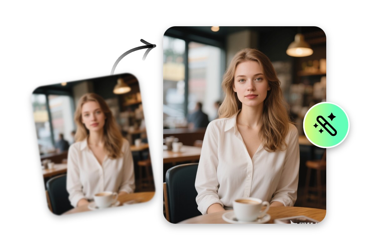 使用 Fotor的畫質提升工具一鍵改善圖片畫質