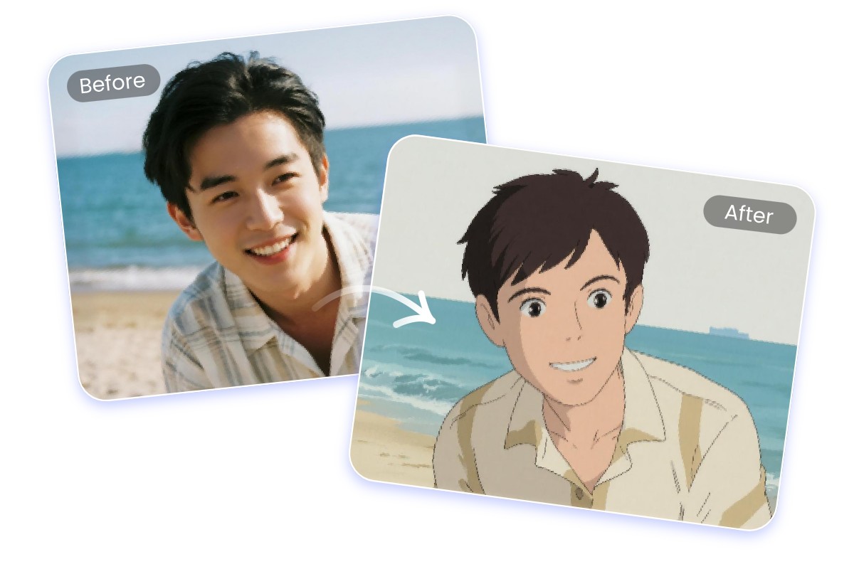 將一張亞洲男性照片變為動漫風格