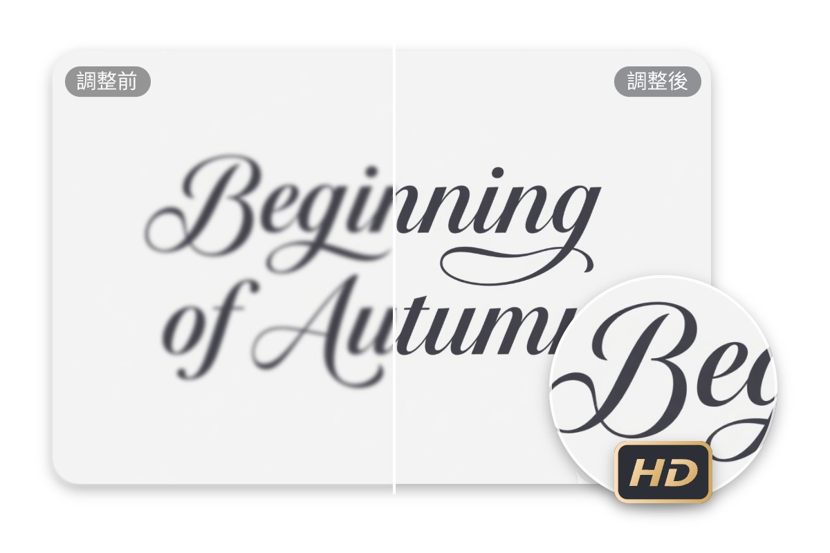 將一張花體字紙片的模糊照片變清晰