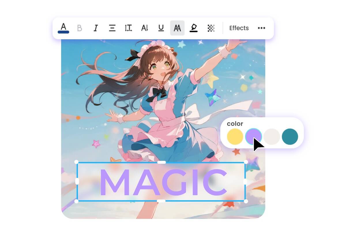 為一張漂亮少女的 AI動漫圖片添加更多元素