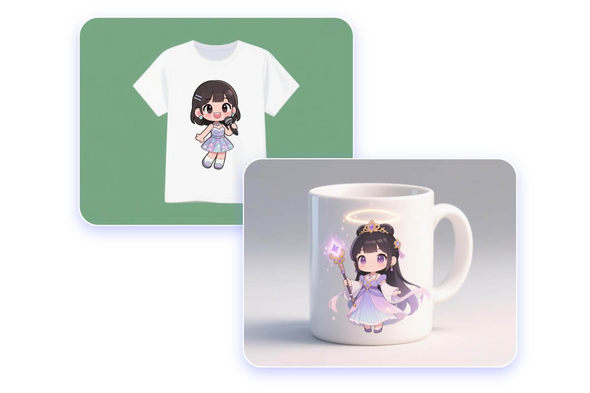 為不同商品設計個性化 Q版圖案