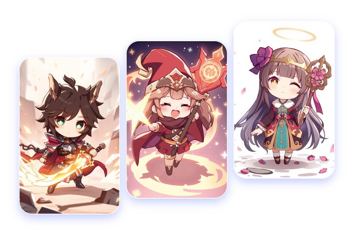 製作不同的原創 Q版遊戲人物