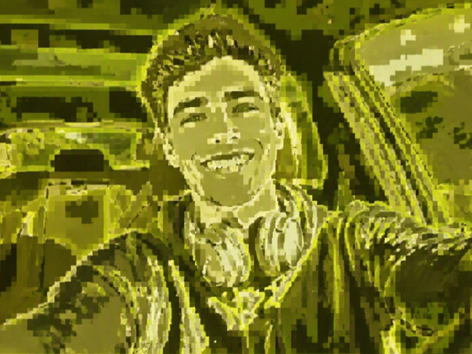 A male selfie after using the matcha filter