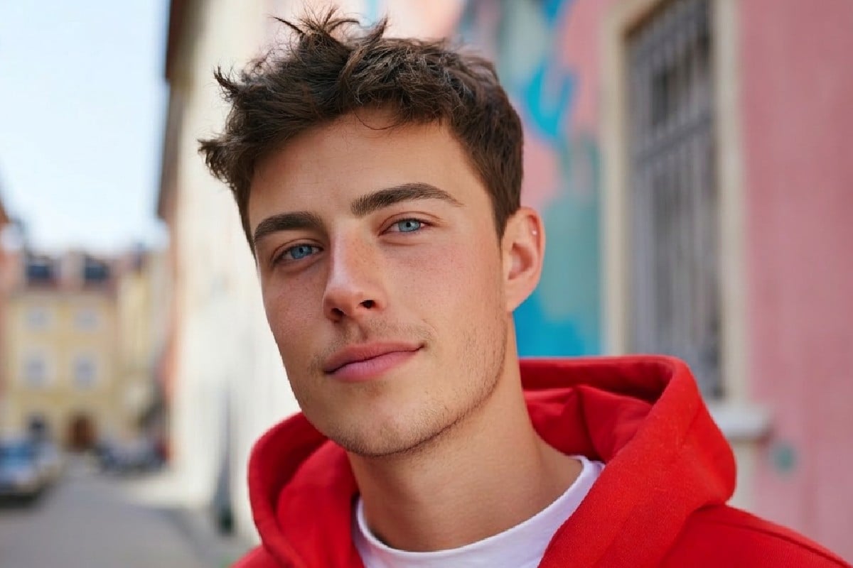 After image showing a man with thick eyebrows