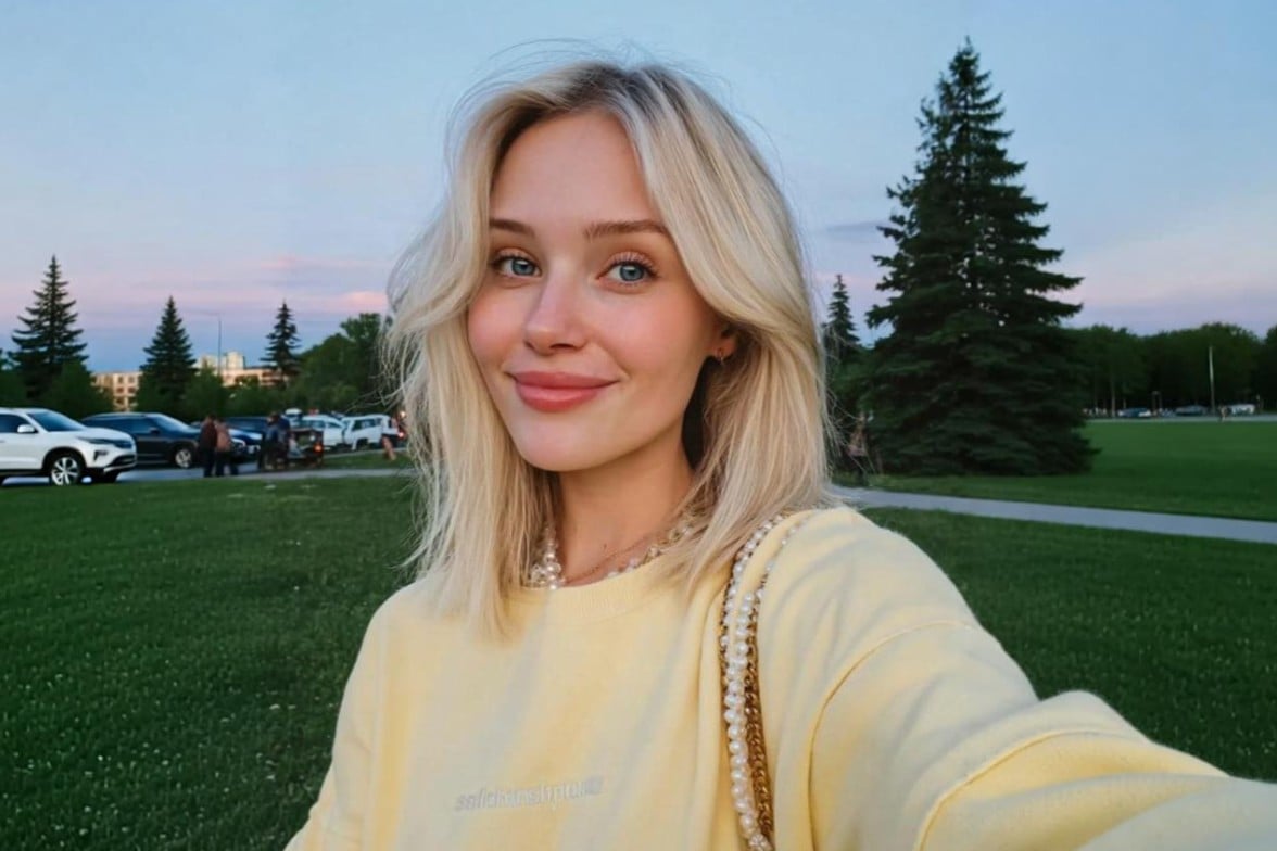 Before image of a beautiful short blonde haired woman