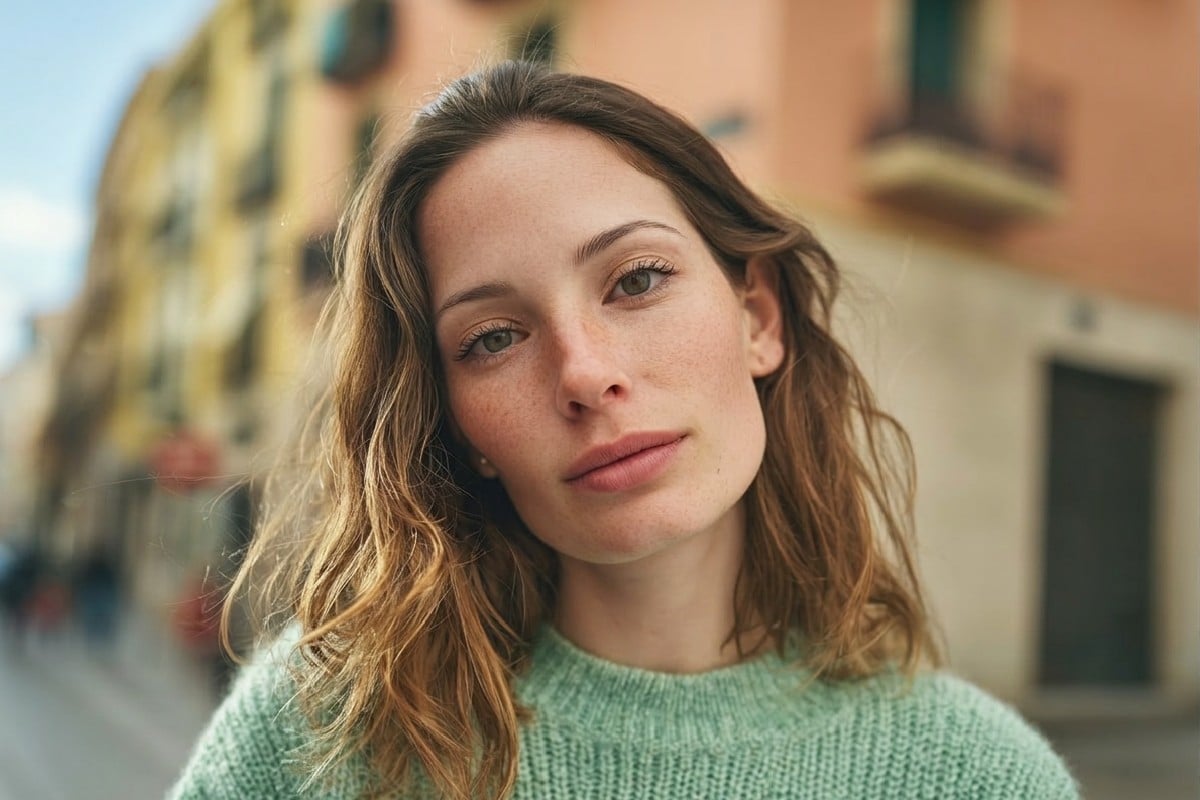 Before image showing a female with slender eyebrows