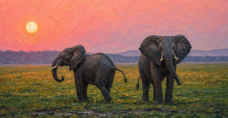 Goart elephant picture after photo to painting mobile
