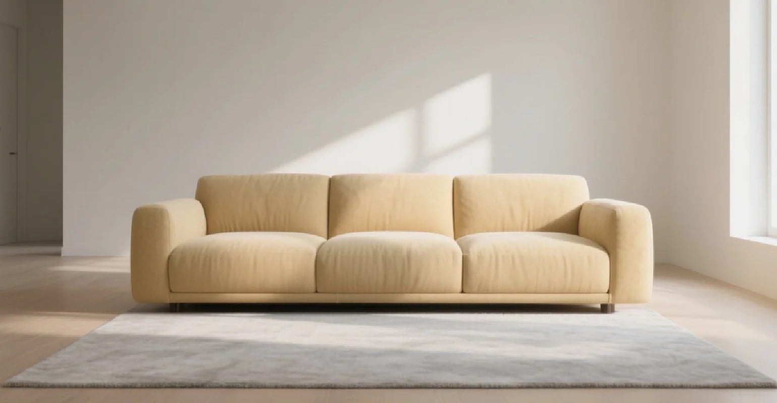 A beige sofa