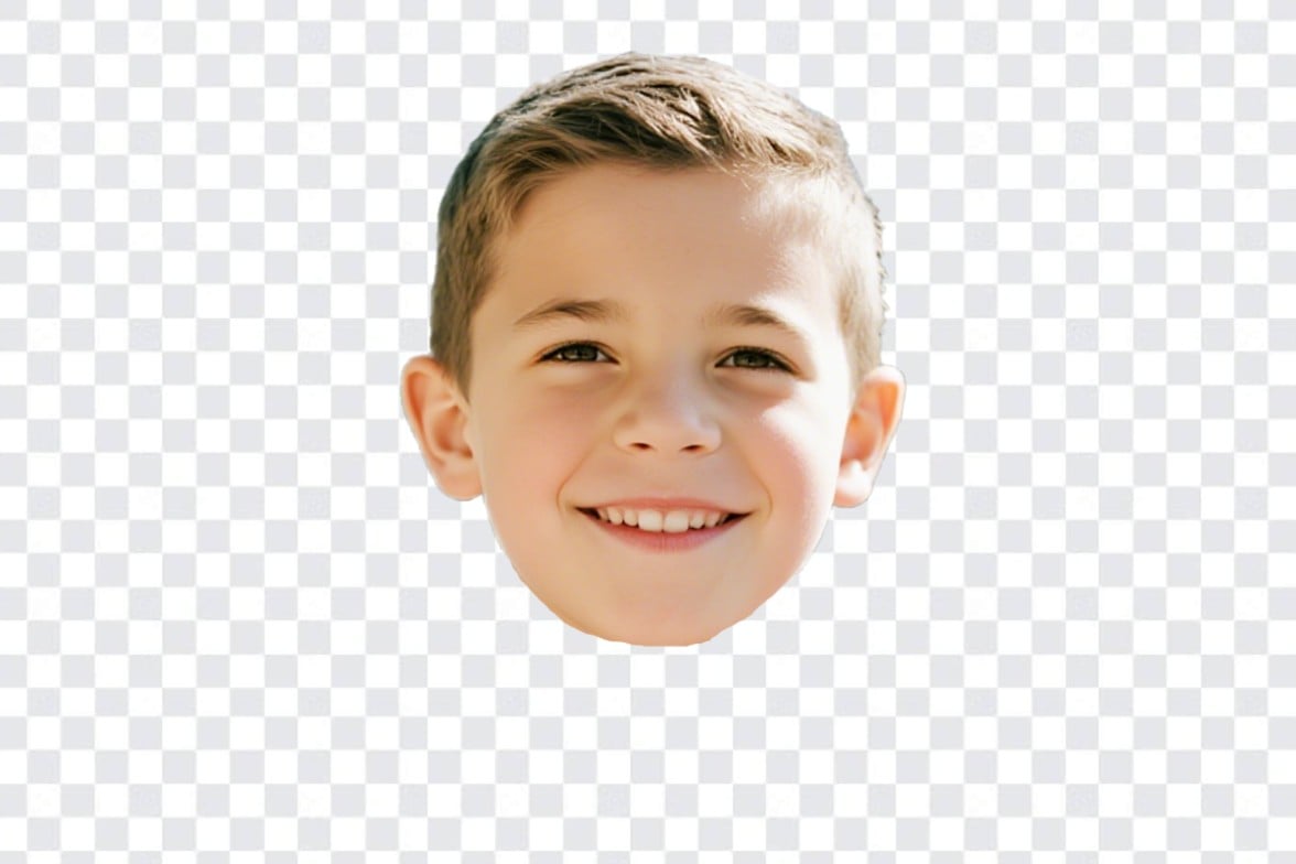 A face cutout photo of a boy after using fotor ai face cut out tool