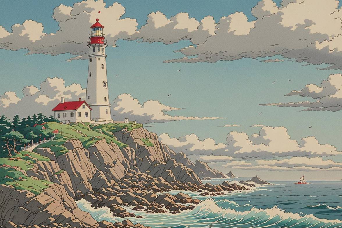 A lighthouse image generated from a sketch using fotor ai sketch to image converter