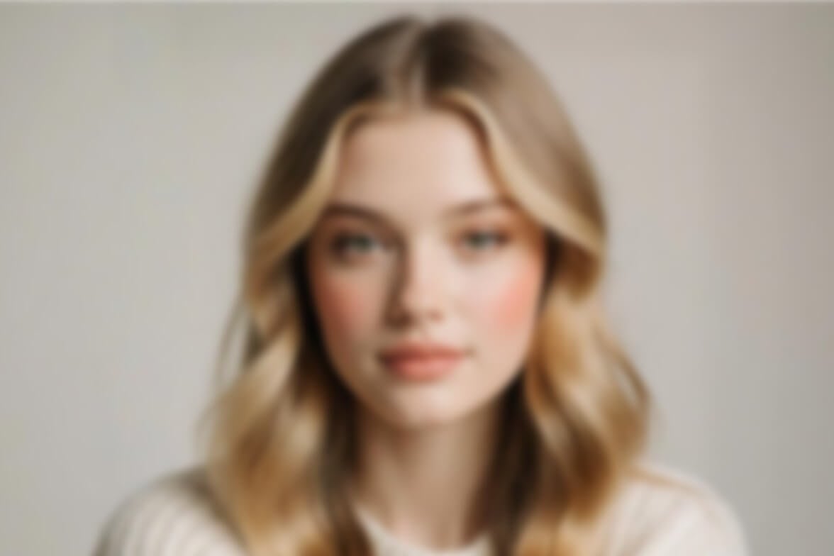 A low quality blurry portrait of a beautiful woman