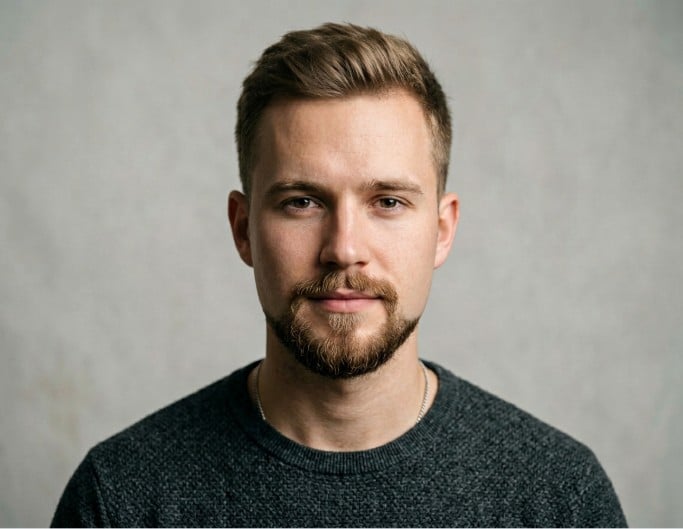 A man after adding a circle beard