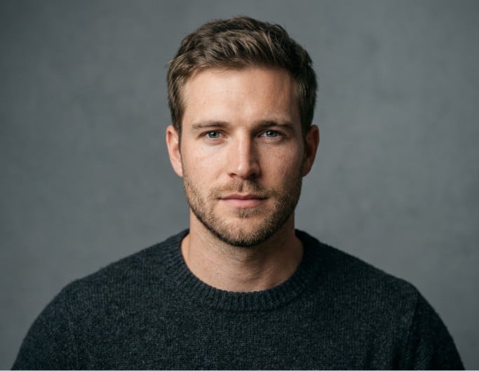 A man after adding a stubble beard