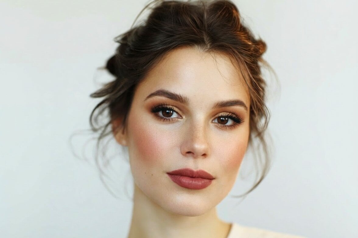 A photo of a woman after makeup using fotor makeup photo editor