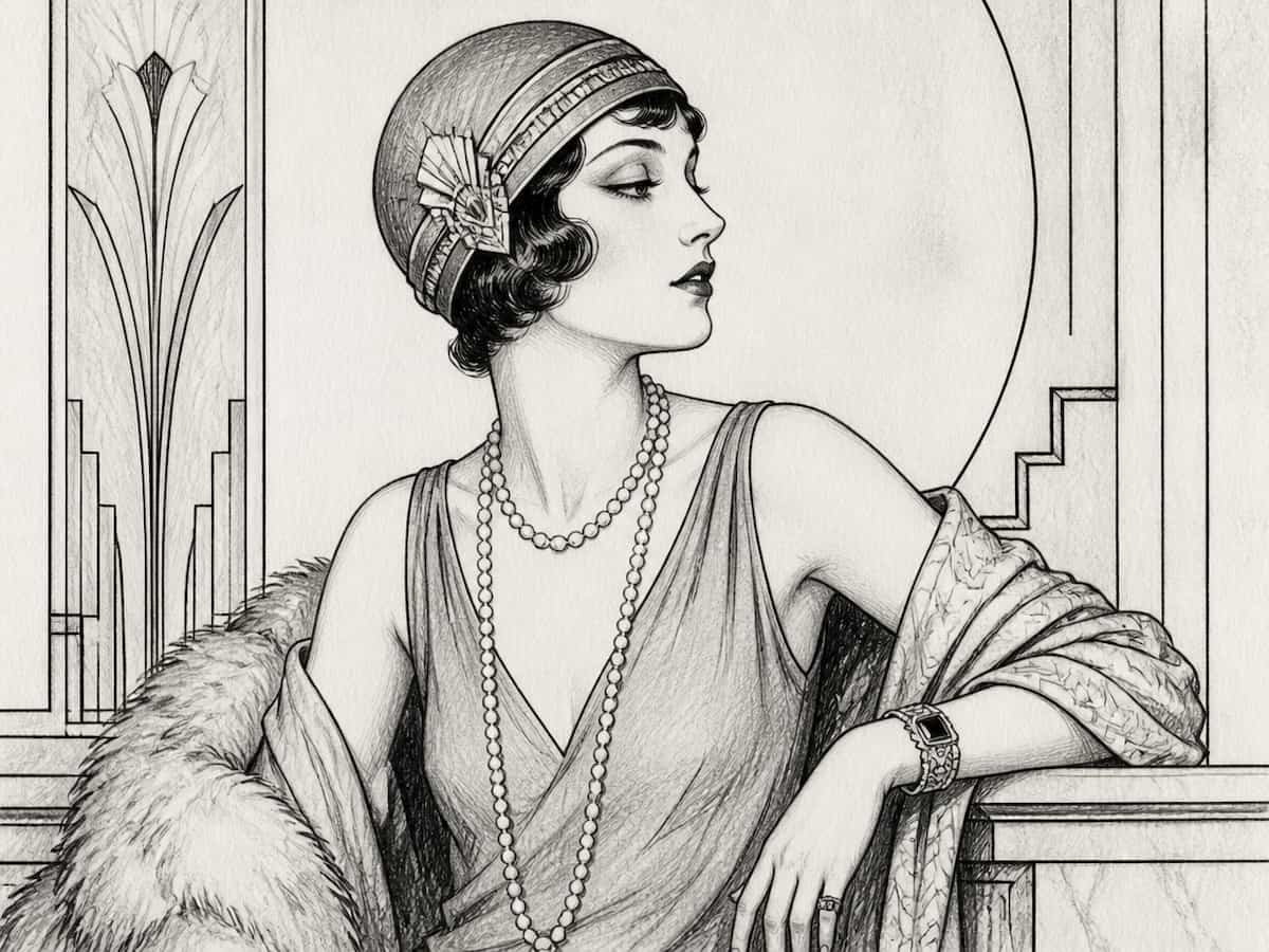 A sketch portrait of a beautiful woman