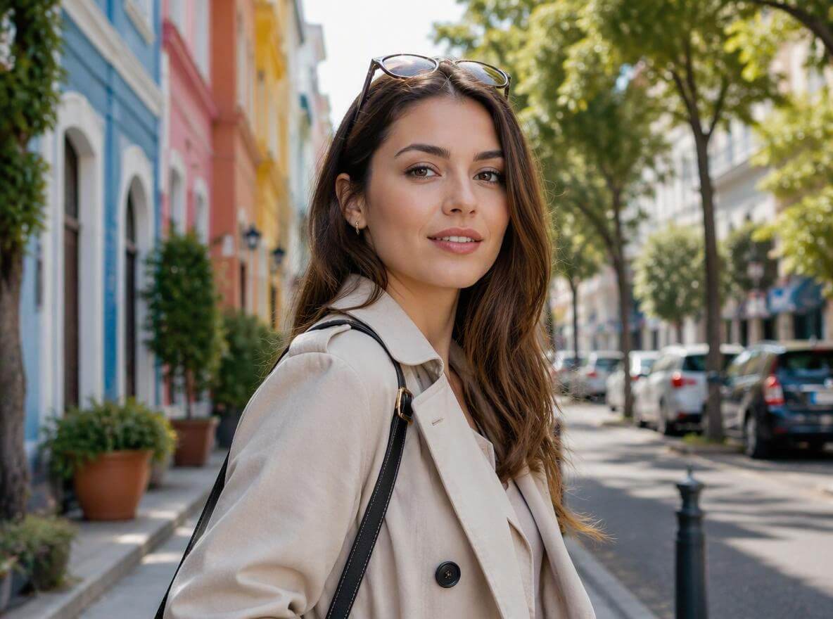 A stylish woman portrait with a colder natural skin tone